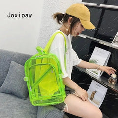 Transparent PVC Large Capacity Backpack for Women Men Casual Outdoor Beach