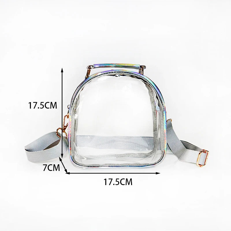 Clear PVC Mini Shoulder Bag for Women Casual Crossbody Jelly Handbag