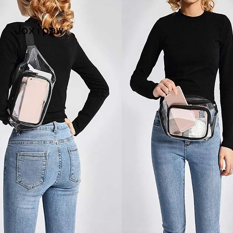 Clear PVC Beach Sports Waist Bag for Women
