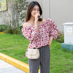 Straw Beach Shoulder Bag Small Messenger Crossbody Bag