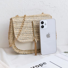 Straw Beach Shoulder Bag Small Messenger Crossbody Bag