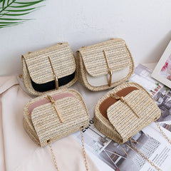Straw Beach Shoulder Bag Small Messenger Crossbody Bag