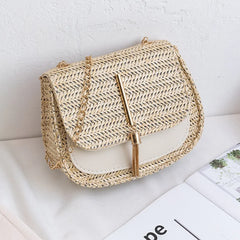 Straw Beach Shoulder Bag Small Messenger Crossbody Bag