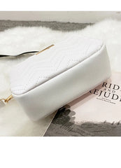 Wave Embroidered Camera Bag Small Square Bag Wide Shoulder Strap