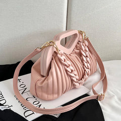 Women's Shoulder Bags Chain Quilted Pleated Handbag Clutch Bags Ladies Bag