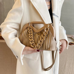 Women's Shoulder Bags Chain Quilted Pleated Handbag Clutch Bags Ladies Bag