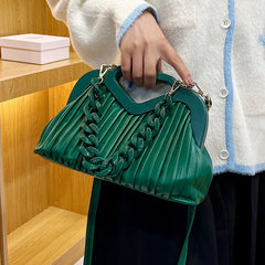 Women's Shoulder Bags Chain Quilted Pleated Handbag Clutch Bags Ladies Bag