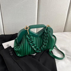 Women's Shoulder Bags Chain Quilted Pleated Handbag Clutch Bags Ladies Bag