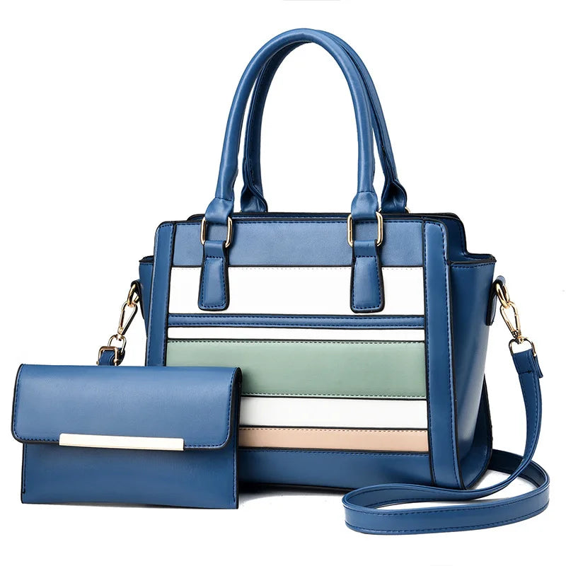 Fashion PU Leather Lady Handbag Large Capacity Messenger Shoulder Bag