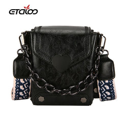 Vintage Sequined Shoulder Bag Women Leather Handbags Ladies HandBag