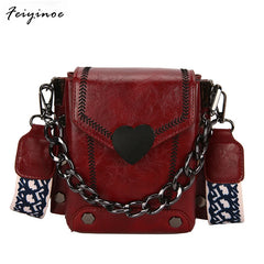 Vintage Sequined Shoulder Bag Women Leather Handbags Ladies HandBag