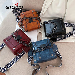 Vintage Sequined Shoulder Bag Women Leather Handbags Ladies HandBag