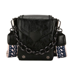 Vintage Sequined Shoulder Bag Women Leather Handbags Ladies HandBag