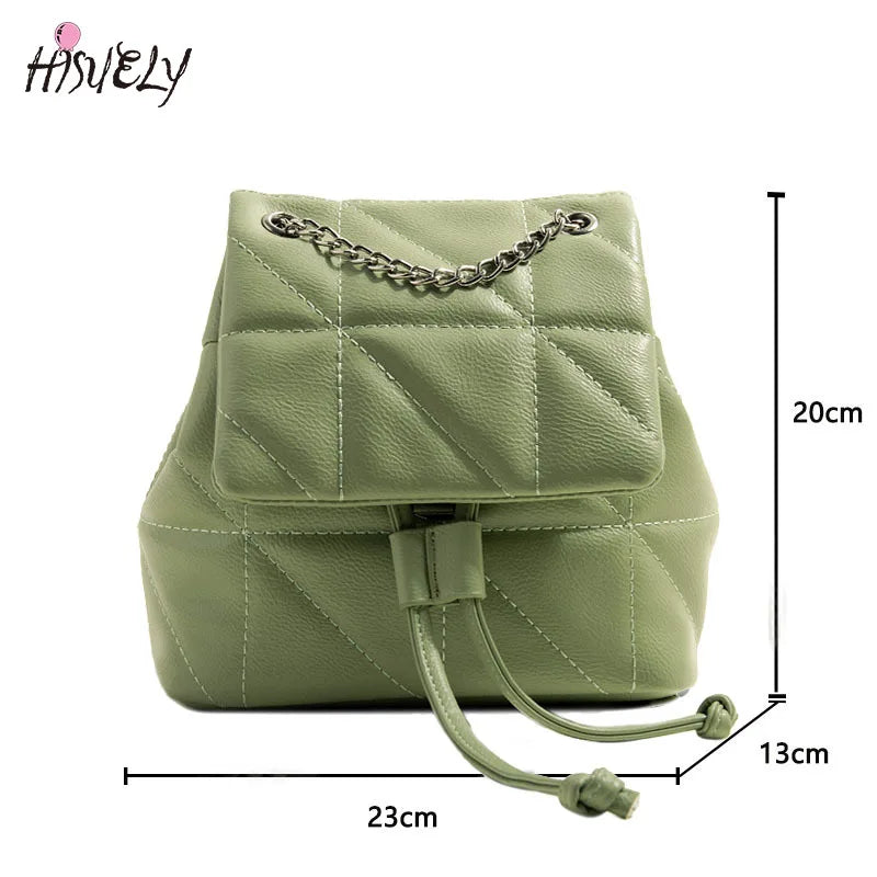 Vintage PU Leather Women Backpack Casual School Bag for Teenage Ladies Travel
