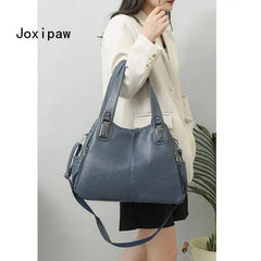 Vintage PU Leather Shoulder Bag Large Capacity Handbag Female Casual Crossbody