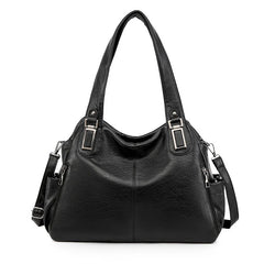 Vintage PU Leather Shoulder Bag Large Capacity Handbag Female Casual Crossbody