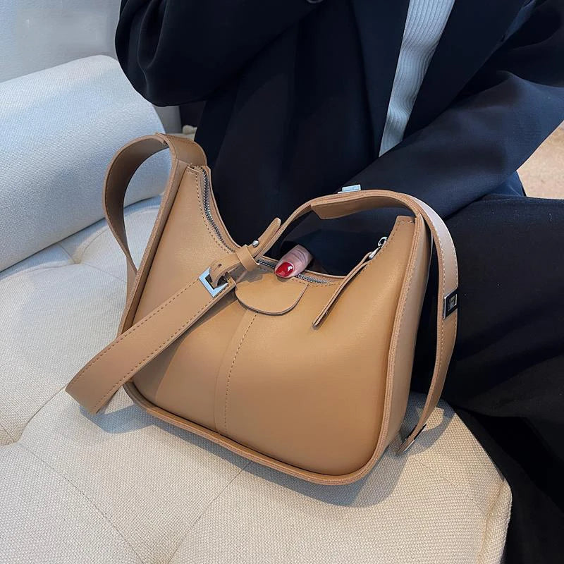 Vintage Shoulder Crossbody Bags for Women PU Leather Ladies Bags Clutch Brown