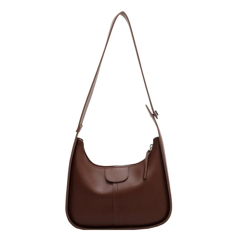 Vintage Shoulder Crossbody Bags for Women PU Leather Ladies Bags Clutch Brown
