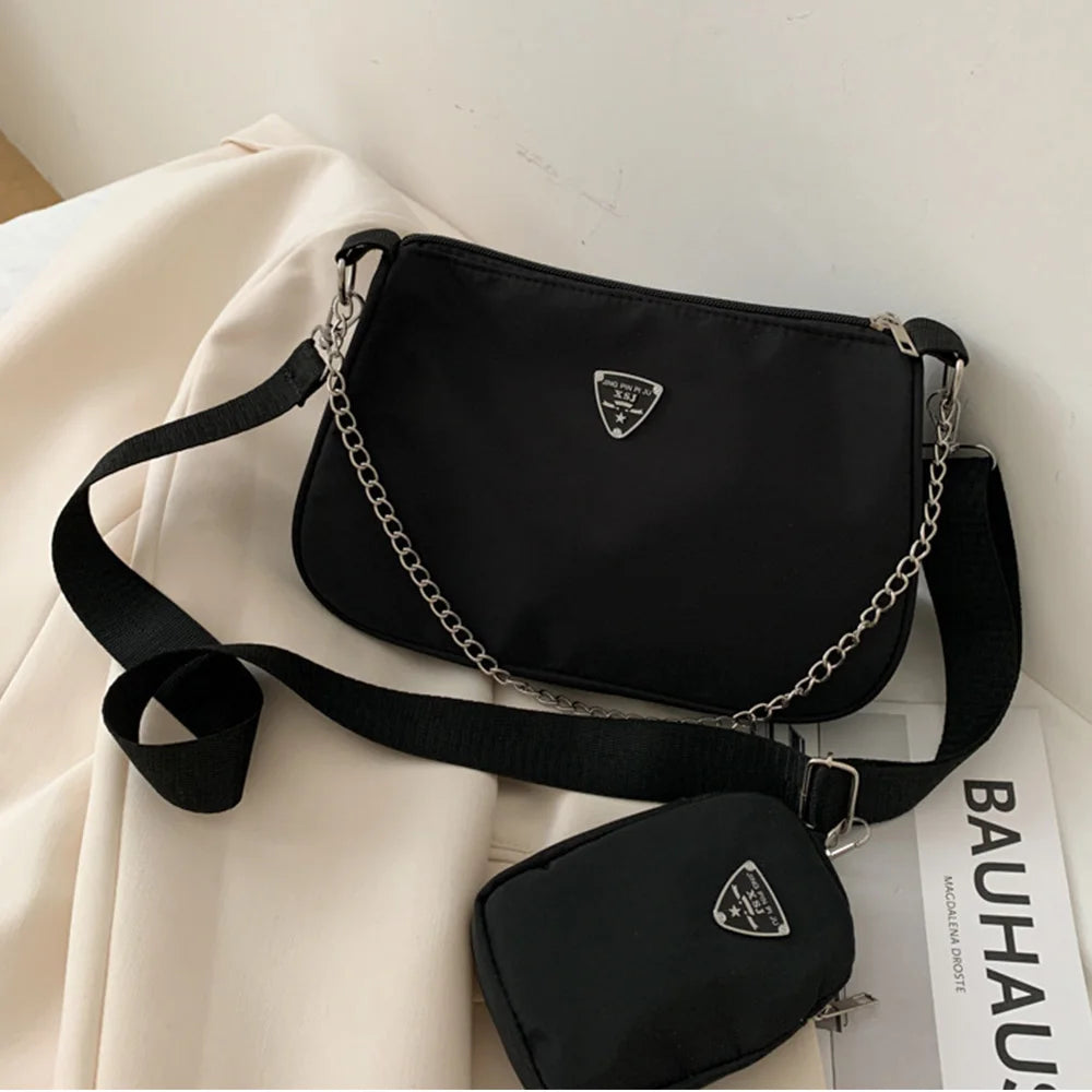 Vintage One Shoulder Crossbody Bag Chain PU Leather Women's Handbag