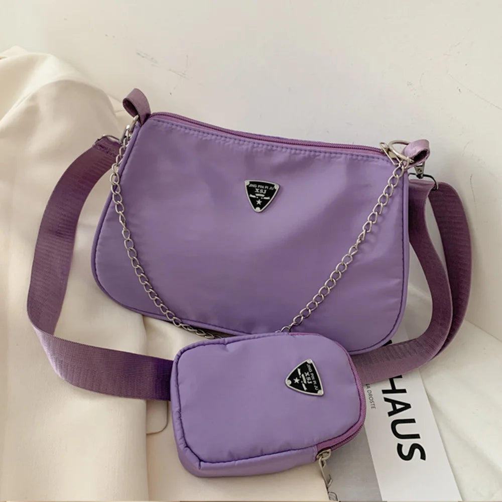Vintage One Shoulder Crossbody Bag Chain PU Leather Women's Handbag