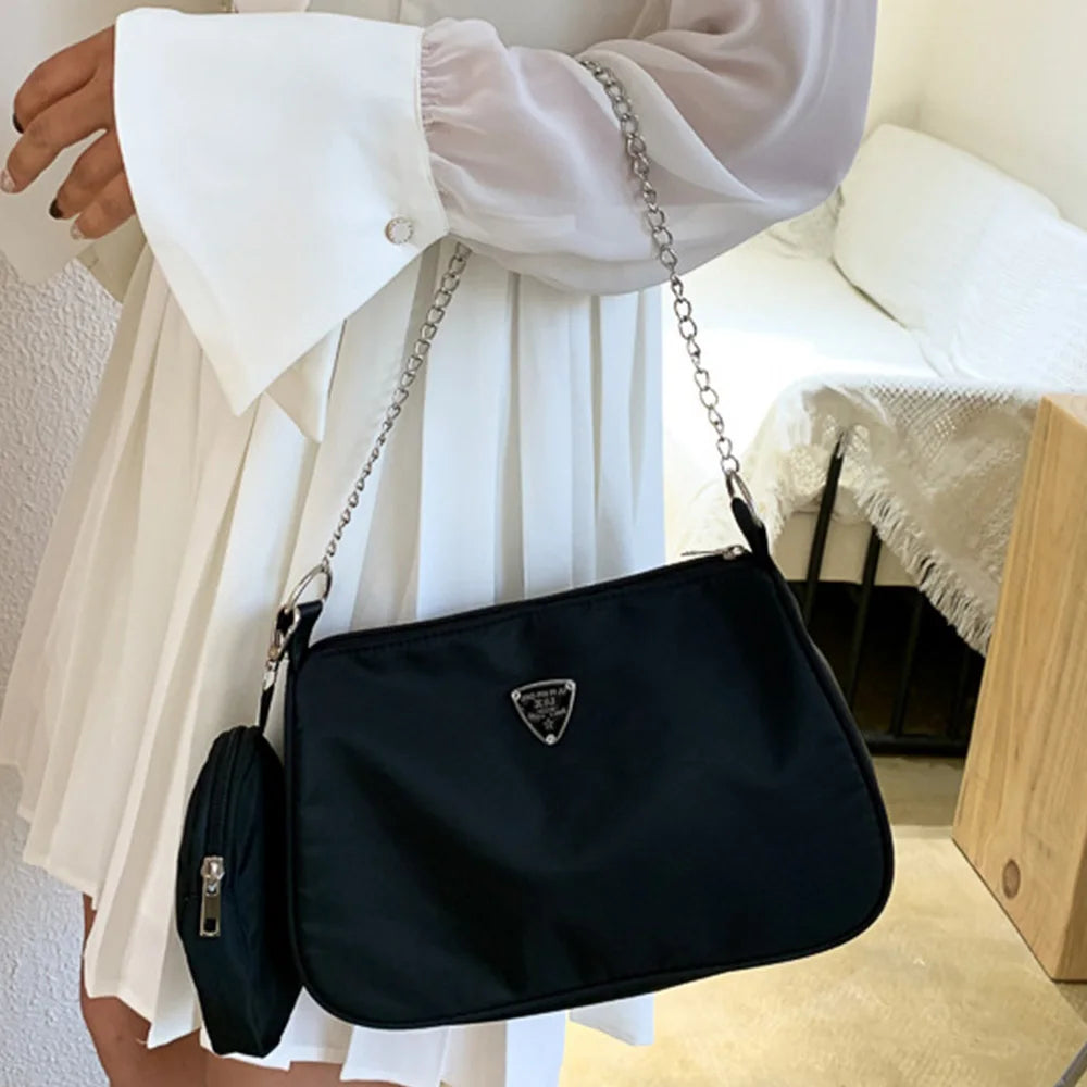 Vintage One Shoulder Crossbody Bag Chain PU Leather Women's Handbag