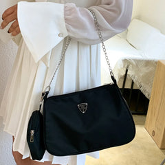 Vintage One Shoulder Crossbody Bag Chain PU Leather Women's Handbag