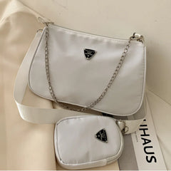 Vintage One Shoulder Crossbody Bag Chain PU Leather Women's Handbag