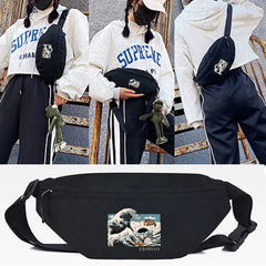 Wave Print Waist Bag Chest Pack Women Bum Bag