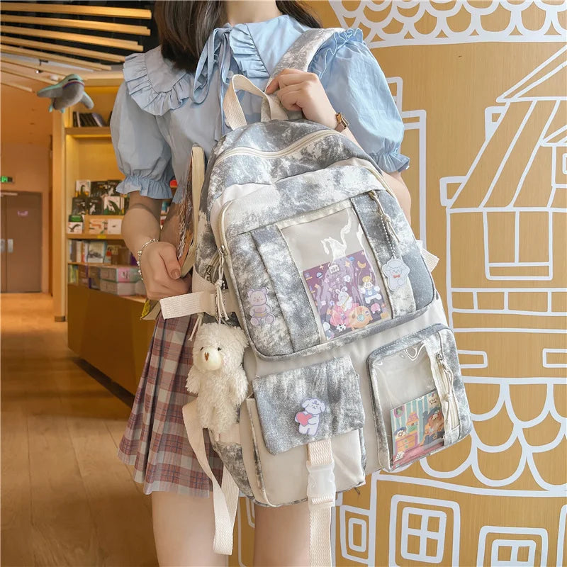 Waterproof Women's Nylon Schoolbag Teenage Students Girls