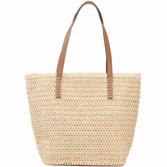 Bohemian Straw Beach Tote Bag Hand-Woven Shoulder Shopper