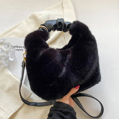 Winter Women Faux Fur Crossbody Bags Lady Handbag Small Tote Evening Clutch