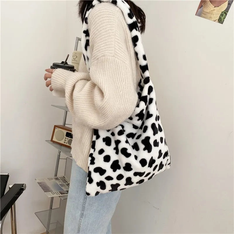Winter Ladies Shoulder Messenger Bags Soft Plush Female Girls Travel Furry Women