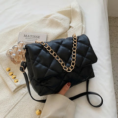 Winter Lozenge Shoulder Bag Women Chains Crossbody Bag