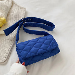 Winter Soft Women Shoulder Bag Plaid Crossbody Handbag