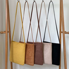 Winter Vintage Casual Women's Bag Soft Faux Suede Ladies Crossbody Phone Bag