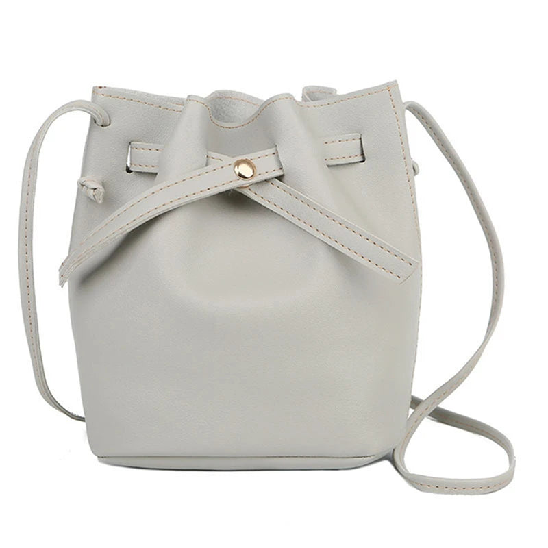 Women Backpack PU Leather School Bags Ladies Large Capacity Bucket Bag