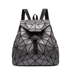 Geometric Patchwork Folding Backpack School Ladies Backpack For Teenage Girl