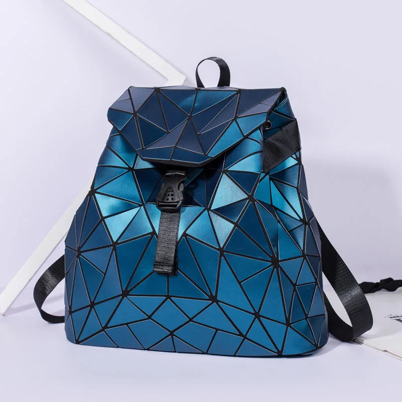 Geometric Patchwork Folding Backpack School Ladies Backpack For Teenage Girl