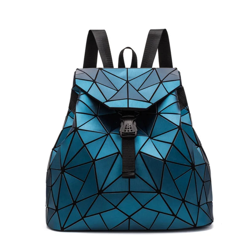 Geometric Patchwork Folding Backpack School Ladies Backpack For Teenage Girl