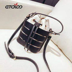 Women Vintage Shoulder Bag High Quality Leather Totes Handbags Bucket Bag