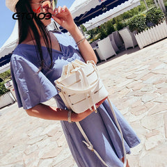 Women Vintage Shoulder Bag High Quality Leather Totes Handbags Bucket Bag