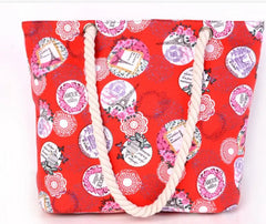 Women Casual Shoulder Bags Flowers Tower Shopping Bags Beach Bags