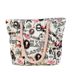 Women Casual Shoulder Bags Flowers Tower Shopping Bags Beach Bags
