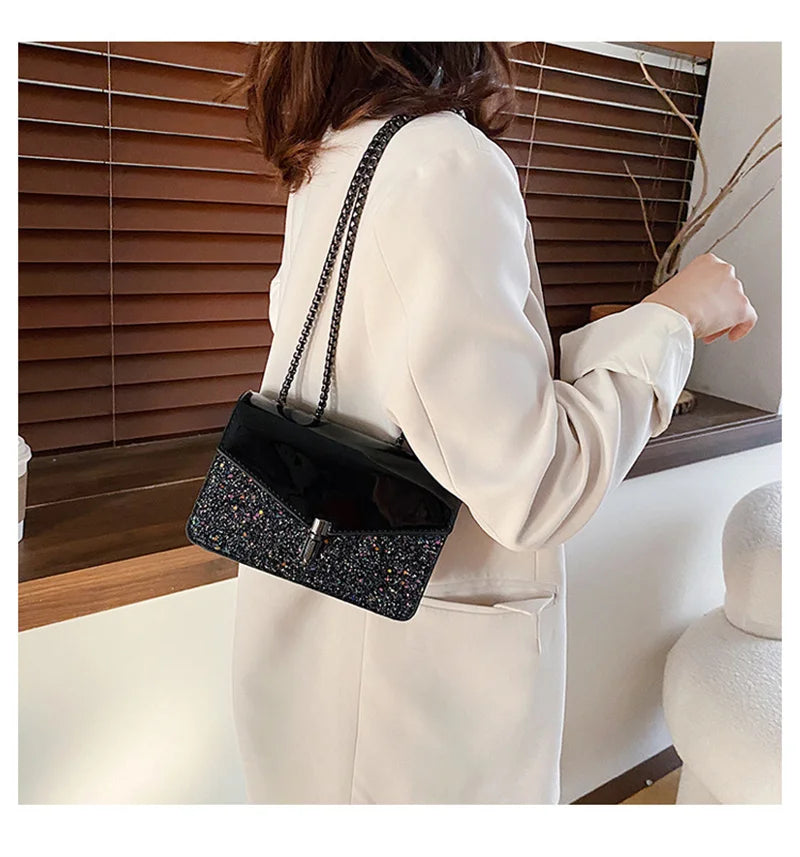 Women Cross Body Bags Chain Sequins Shoulder Bags Small Summer Phone