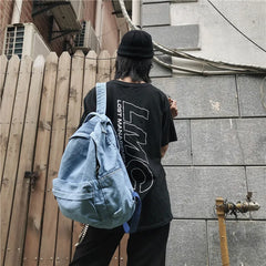 Women Denim Backpack Casual Travel Bags School Bags High School Students