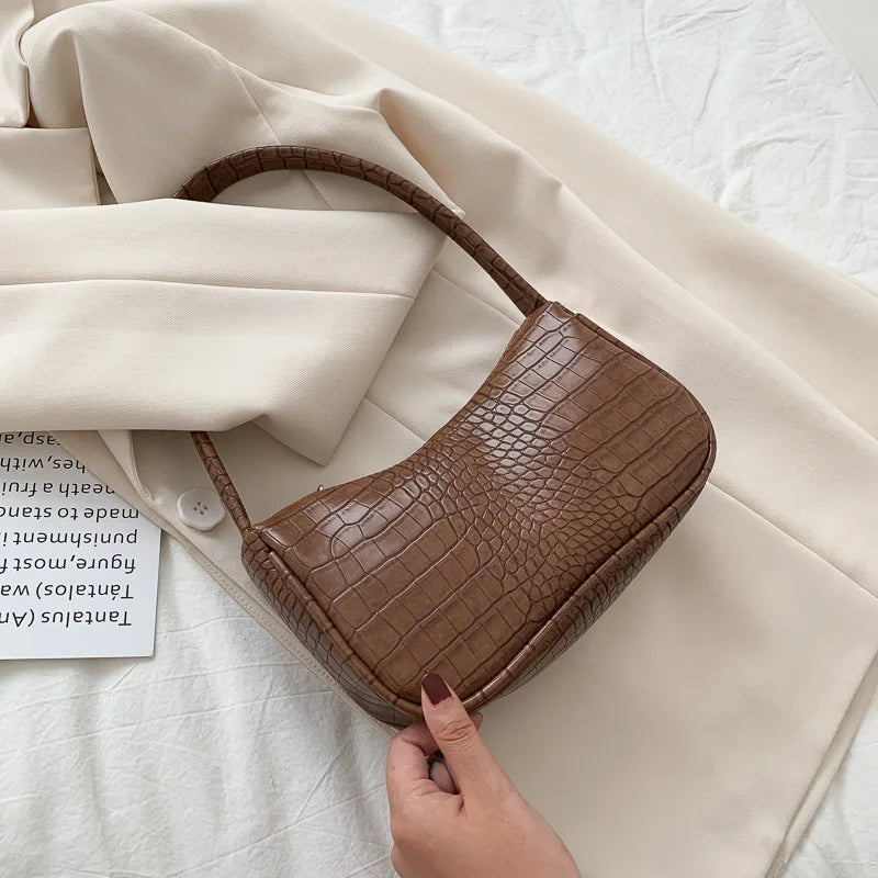 Women PU Leather Armpit Bag French Shoulder Bags Handle bag Female Purse