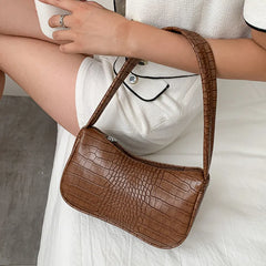 Women PU Leather Armpit Bag French Shoulder Bags Handle bag Female Purse