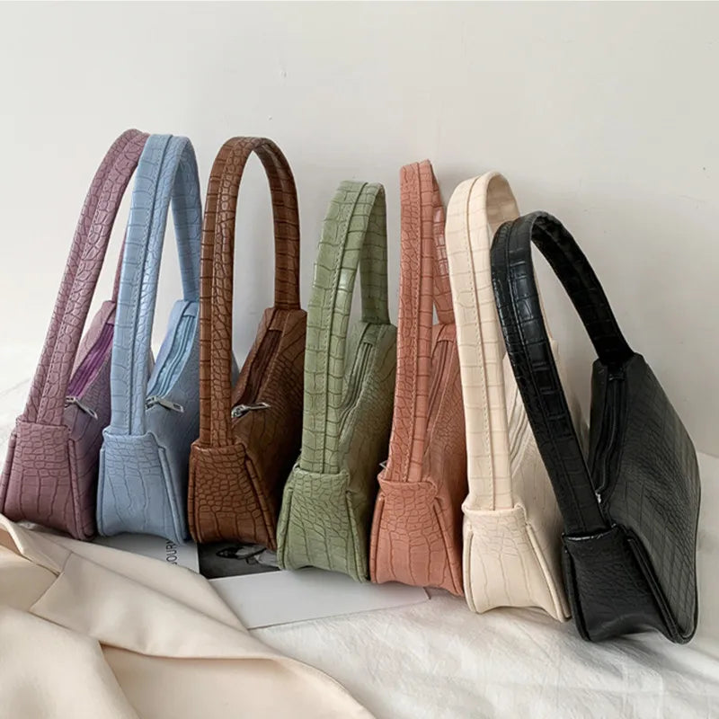 Women PU Leather Armpit Bag French Shoulder Bags Handle bag Female Purse