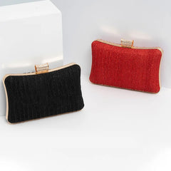 Women Diamond Fold Evening Clutch Bags Wedding Banquet Shoulder Bags
