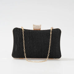 Women Diamond Fold Evening Clutch Bags Wedding Banquet Shoulder Bags